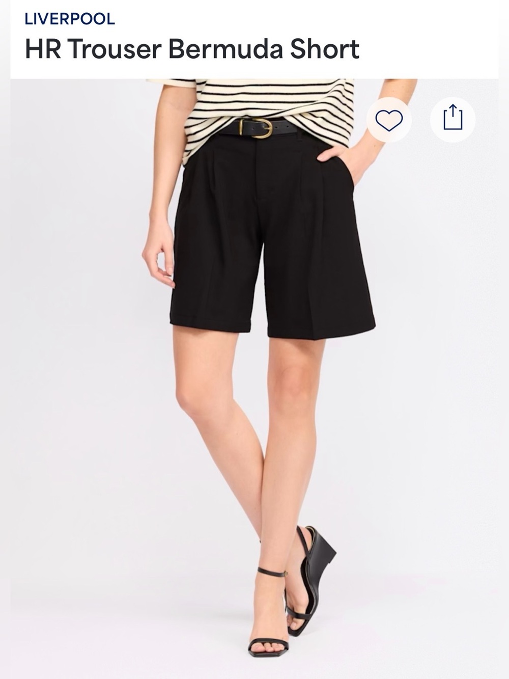 Liverpool High-Rise Trouser Bermuda Shorts - black